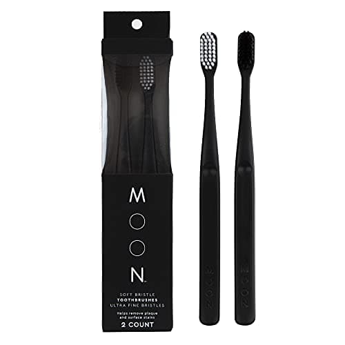 MOON Soft Bristle Toothbrush 2Pack Extra Soft Toothbrushes for Adults Sensitive Gums TeethFriendly 720 Tapered UltraFine Bristles per Brush for Gentle Deep Cleaning 2 Pack