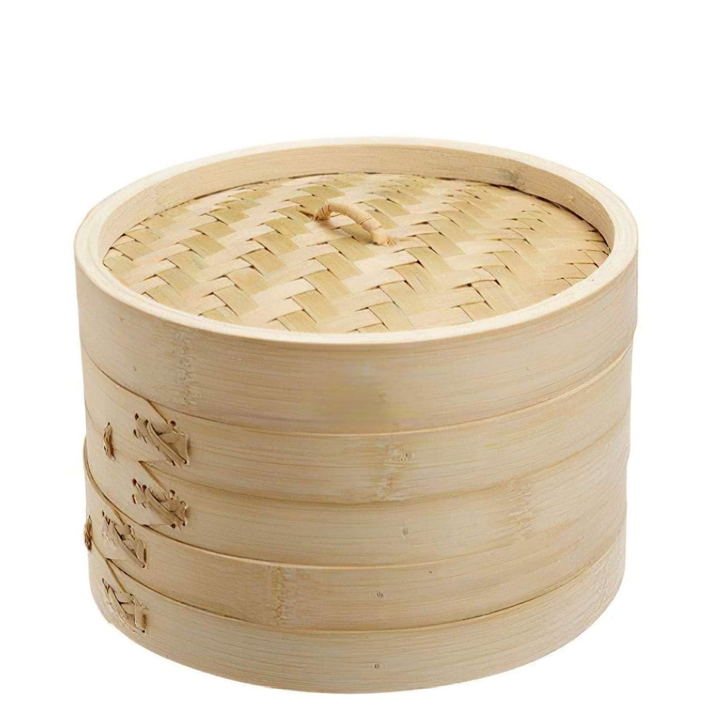 THW 10Inch Bamboo Steamer Basket Set with Lid EcoFriendly 2Tier Dimsum Dumpling and Vegetable Steamer Retains Nutrients Quick Cooking MultiUse for Rice Fish Meat