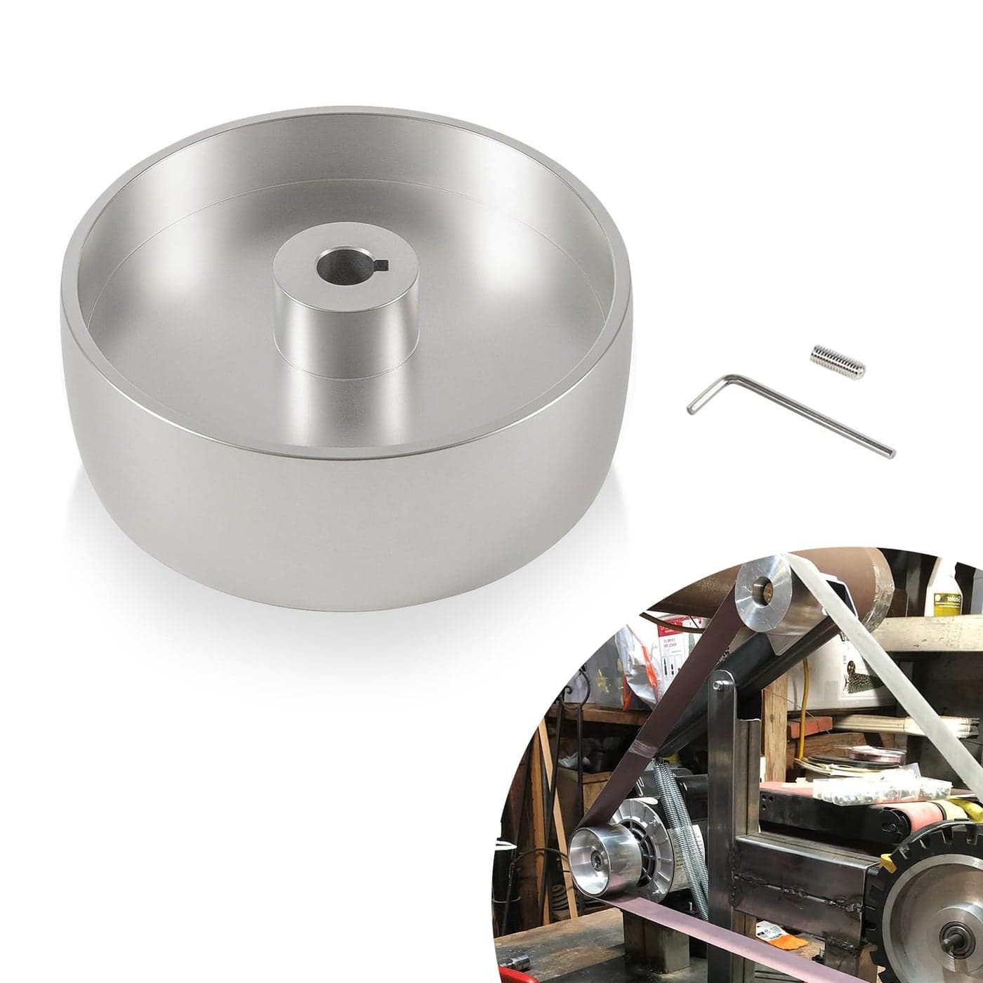 6 Belt Grinder Drive Wheel 2x72 Knife Grinder Wheel 58 BoreShaft Premium Aluminum Alloy