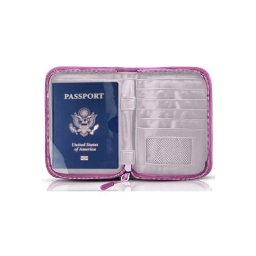 Passport Holder for Travel Essentials RFID Blocking Protector Passport Wallets Passport Document Organizer Case for Travel Must Have Passport Book for Women Couple Family Cards Tickets ID Cash