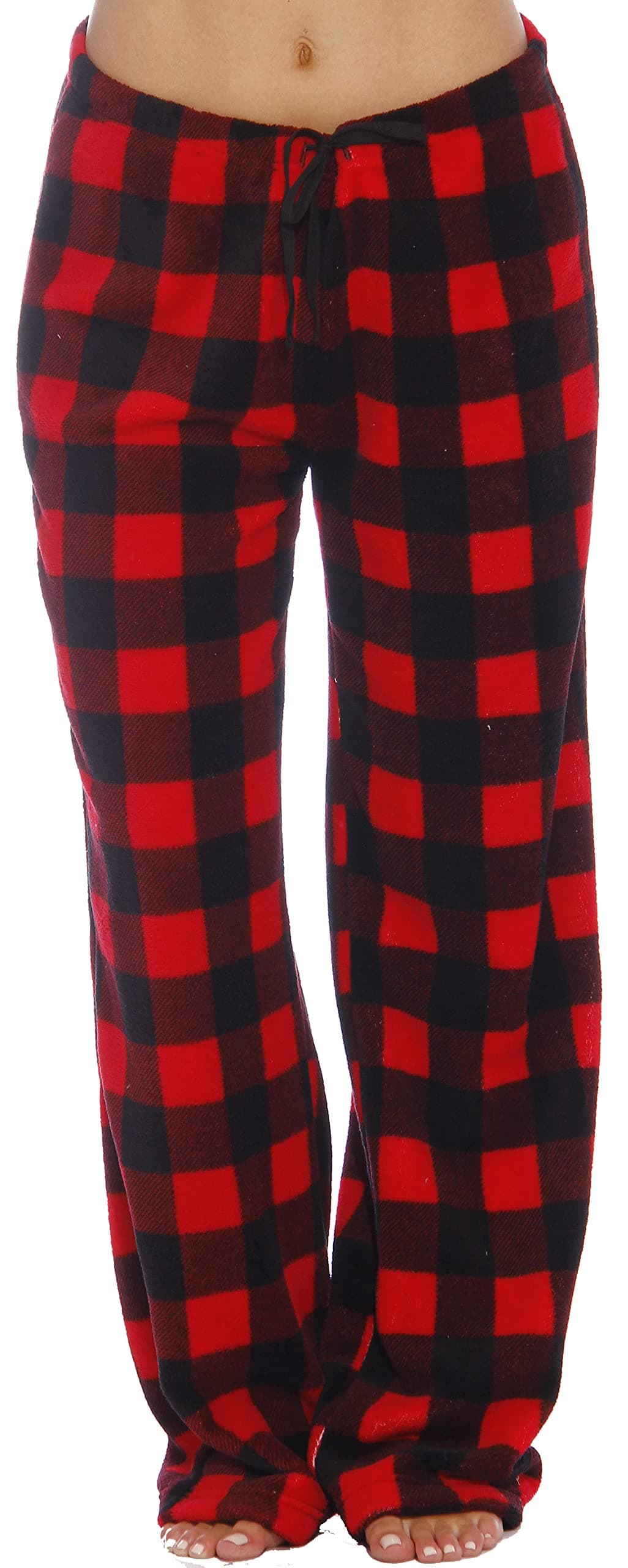 Just Love Women's Plush Pajama Pants, X-Large, Buffalo Plaid Red
