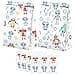 BonBeeDesign 24 Robot Party Favors Candy Bags with Stickers Robot Goodie Gift Treat Bags Robot Themed Birthday Party Supplies