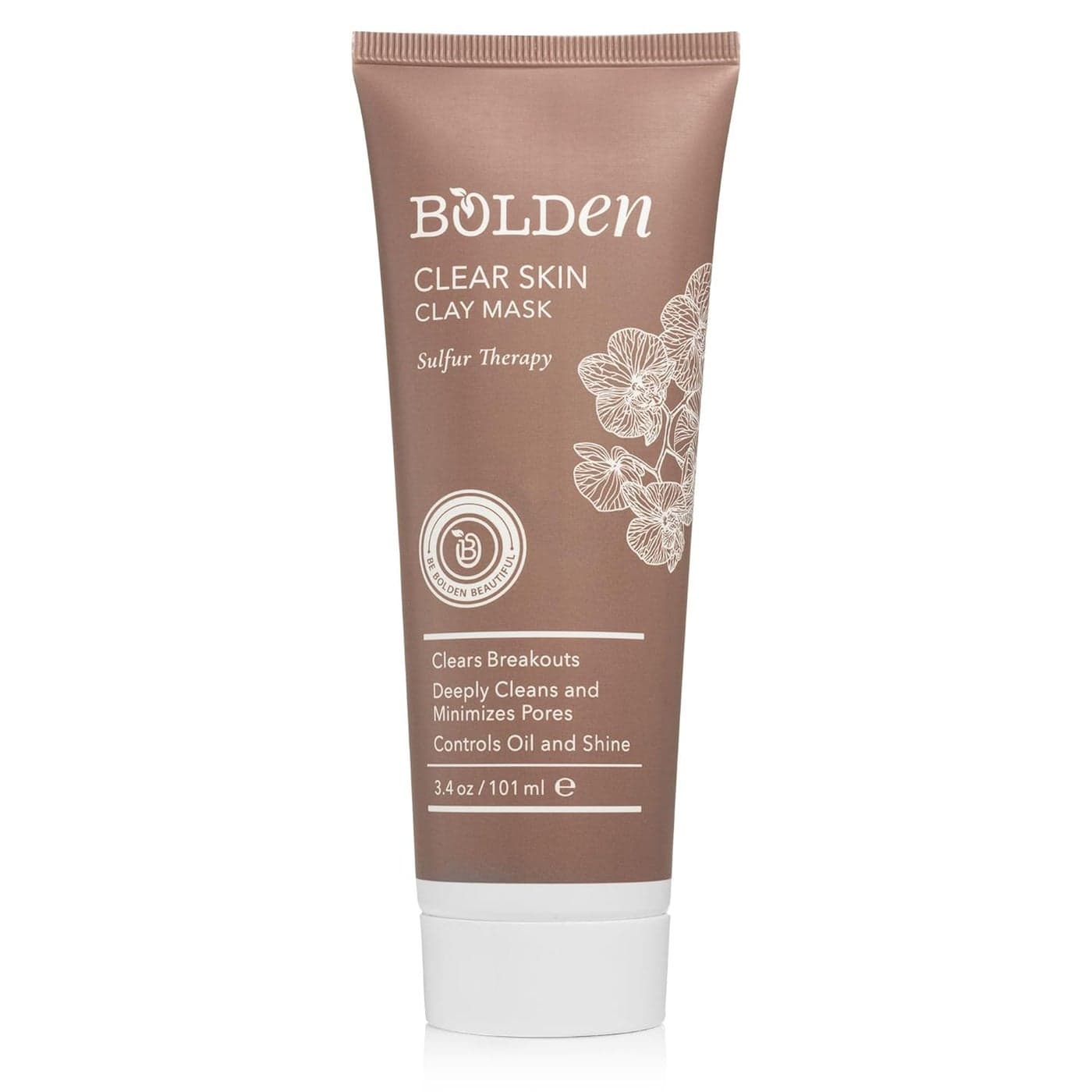 BOLDEN Clear Skin Clay Mask Made with Sulfur for Deep Pore Cleansing Preventing Breakouts Pore Minimizer and Oil Reducer for Sensitive Skin 35 fl oz