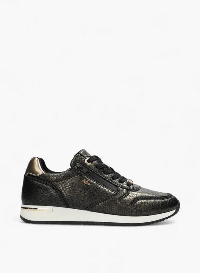 Textured Lace-Up Sneakers