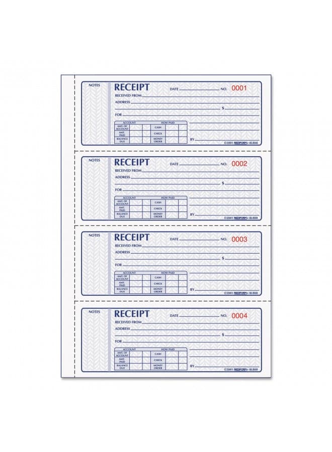 Rediform Receipt Books (RED8L808) Blue 11 x 7.625 inches