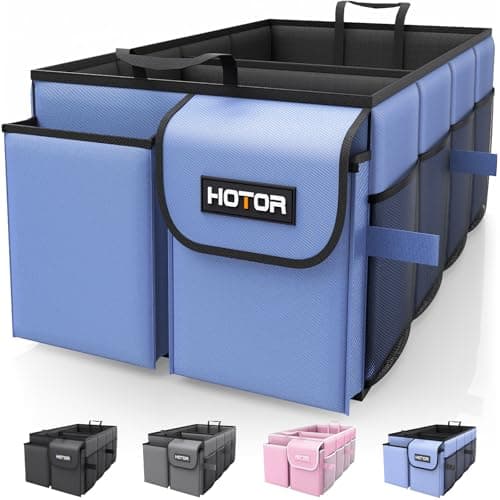 HOTOR Trunk Organizer for Car Car Organizer Foldable Trunk organizer for SUVs Sedans Sturdy Organization for Car Accessories Tools Sundries Blue 2 Compartments 236142106
