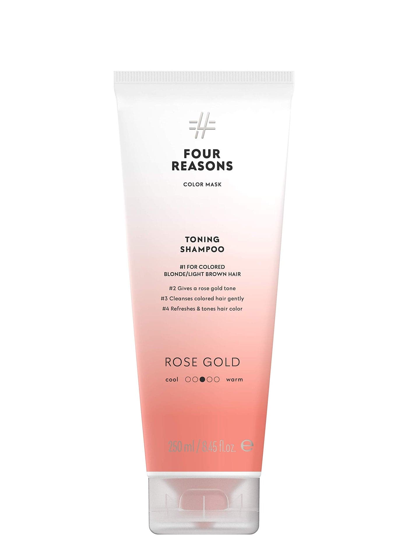 FOUR REASONS Rose Gold Hair Toner and Color Depositing Shampoo Sulfate Free Vegan 845 Fl Oz For Color Treated Hair