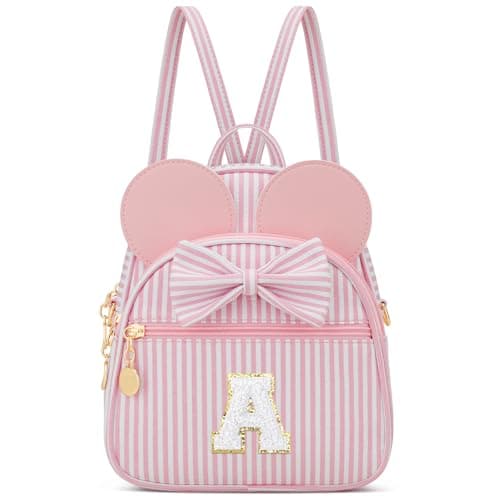 CLOUDWINGS Personalized Birthday Gift for Toddler Girls Small Initial Backpack Purse for Little Girl Cute Mini Purse for 310 Years Old KidsPink A