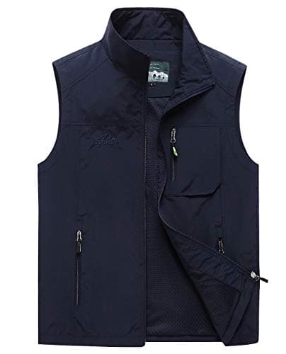 Hixiaohe Mens Lightweight Vest Outerwear Casual Summer Outdoor Travel Vest for Hiking Fishing Golf Photo Work with Pockets