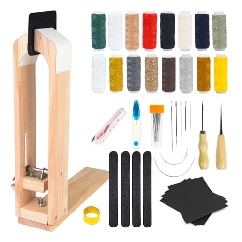 FASTTOBUY Stitch Pony, Leather Stitching Pony Table Desktop Pony,Leather Sewing Pony Horse Clamp with 4 Sand Strips and 4 Sand Papers for DIY Hand Stitching Leather Clamping