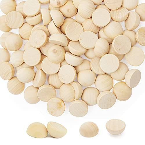 ANZKA 200pcs Split Wood Balls 20mm Half Wooden Beads for Craft 08 inch Diameter Hemisphere Bulk Natural Wooden Half Bead