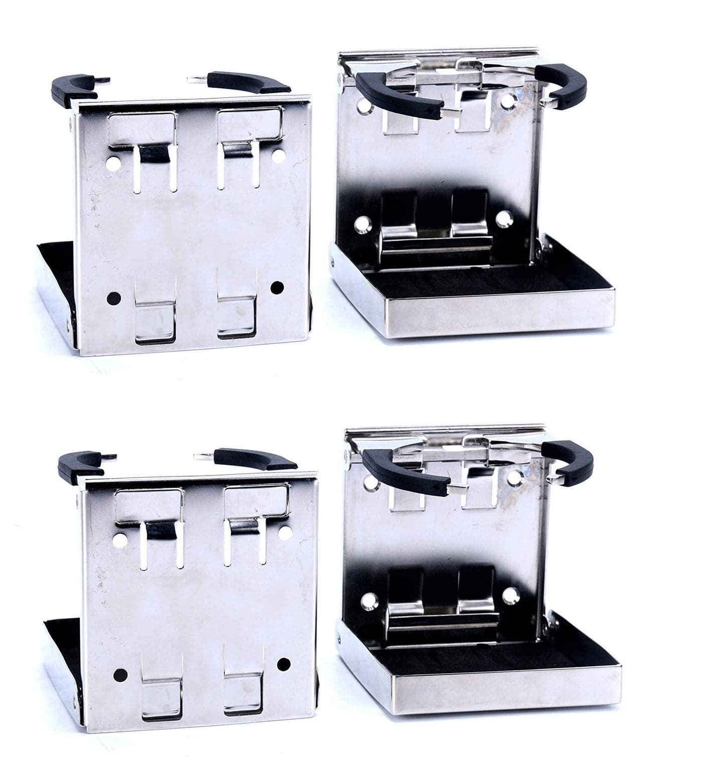 Amarine Made 4-Pack Stainless Steel Adjustable Folding Cup Holder, Folding Cup Holder for Boat/Marine/RV/Car, Boat Cup Holders for Drinks, Marine Stainless Cup Holder, Folding Drink Holders