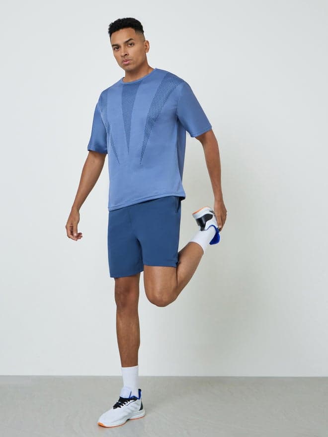 Styli Men Panelled Nylon Training Shorts with Zip Pocket