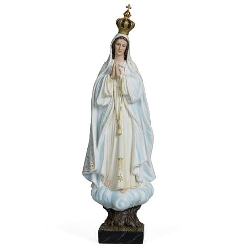BC Catholic Our Lady of Fatima Virgin Mary Statue, 14.8" H Holy Mother Statue for Altar, Religious Gift Sacred Centerpiece for Home,Church, Hospital, Renaissance Sculpture Handpainted by Buildclassic