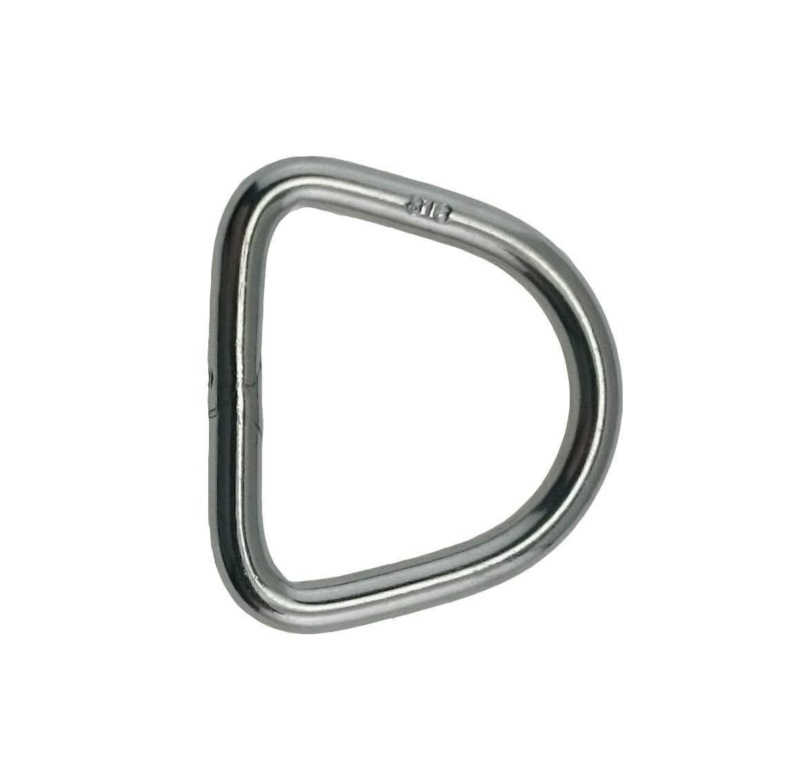US STAINLESS Stainless Steel 316 D Ring Welded 8mm x 80mm ID (5/16" x 3 3/16") Marine Grade Dee