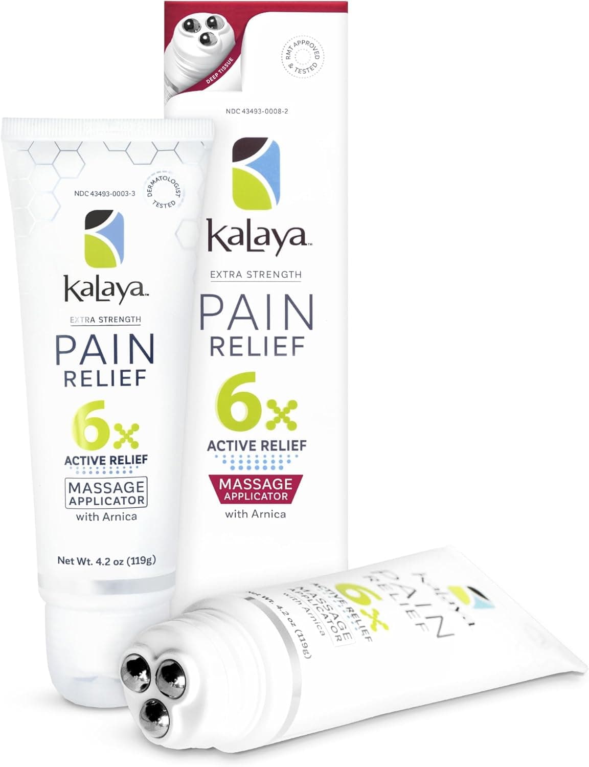 Kalaya Pain Relief Cream with Arnica FastActing Joint Muscle Pain Relief 6 Natural Ingredients NoMess Applicator RMTInspired Design Dermatologist Tested 42 oz