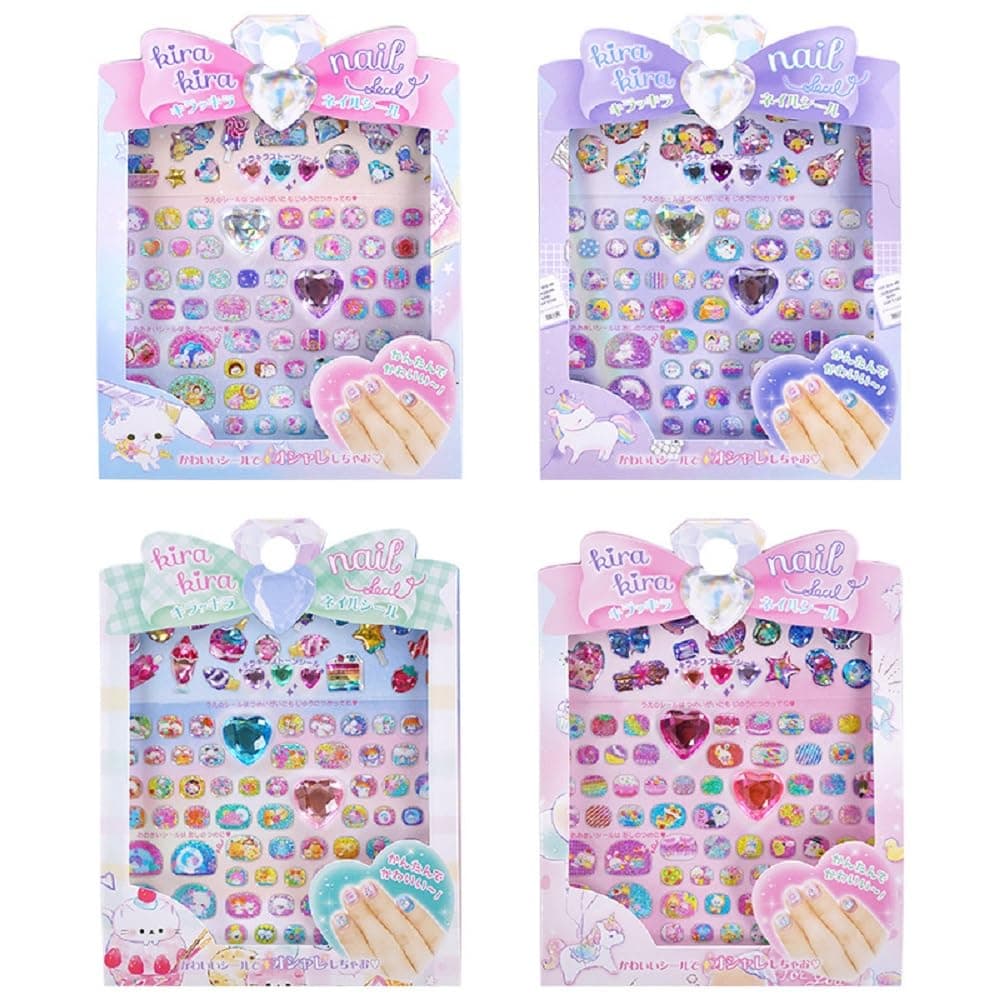 FunBlast Nail Stickers for Nail Art 4 Sheets Cute Kawaii Nail Stickers Self Adhesive DIY Nail Art Decoration Nail Decorations Fashion Accessories for Girls Woman