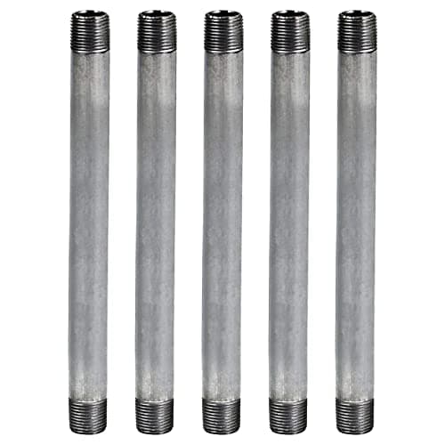SUPPLYGIANT 3/4 Inch Galvanized Pipe, Three Quarter Inch Malleable Steel Pipes Fitting Build DIY Vintage Furniture, 3/4" x 24" (Pack Of 5)
