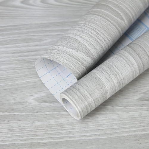 practicalWs Grey Wood Wallpaper 17.7''×787.4'', Gray Contact Paper Peel and Stick Modern Shelf Liner Covering for Vinyl Wrap for Cabinets Furniture