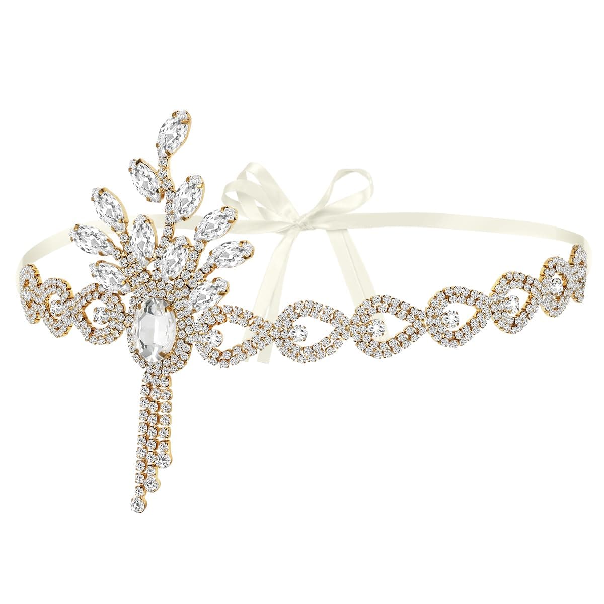 Vintage Headpiece 1920s Leaf Medallion Headband Wedding Bridal Themed Party Hair Accessories for Women