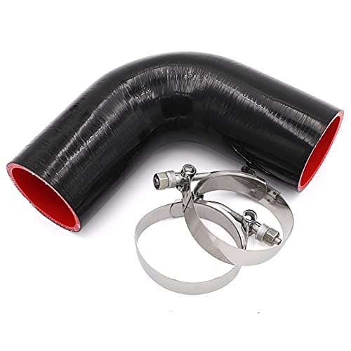 90 Degree 4-Ply Elbow Coupler Silicone Hose 2.5-inch(63mm) with T-Bolt Clamps for Turbo Intake Intercooler Pipe Length 102mm Thickness 5mm