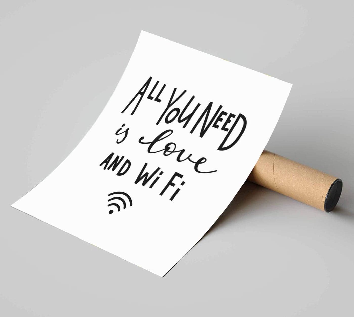 5 Ace all you need is love and wi fi Wall Sticker Poster|size:12x18|multicolor