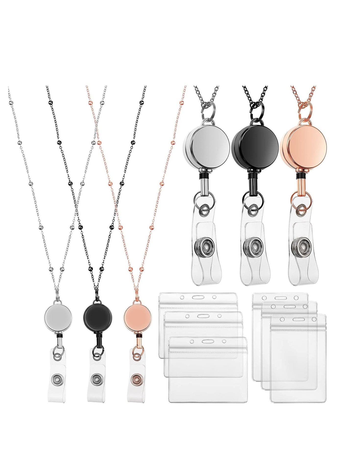 Retractable Badge Reel Lanyard with ID Holder