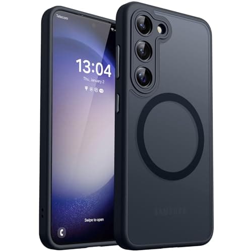 CANSHN Designed for Samsung Galaxy S23 Case Full Camera Protection Compatible with MagSafe Translucent Matte Shockproof Protective Phone Cover 61 Inch Black
