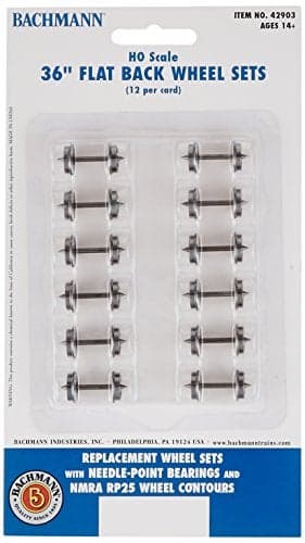 Bachmann Trains 36 FLAT BACK WHEEL SETS 12 per card HO Scale