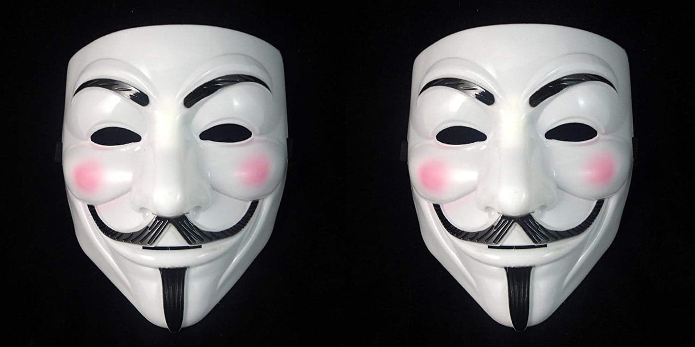 Western Era Vendetta Comic Face Mask Anonymous Guy Fawkes, (Set of 2)