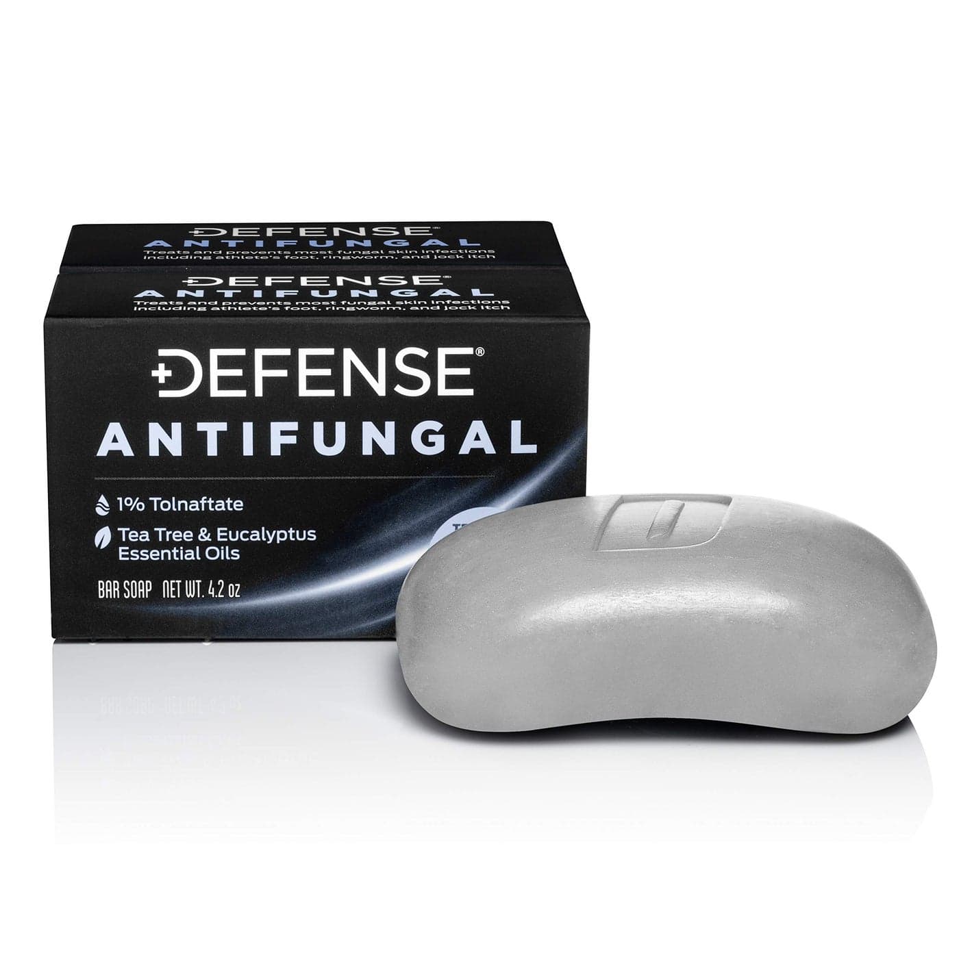 Defense Antifungal Bar Soap 2-Pack | Jock Itch, Ringworm, Athlete's Foot, Skin Fungus | Medicated Anti Fungal Treatment (Two Bars, No Case)