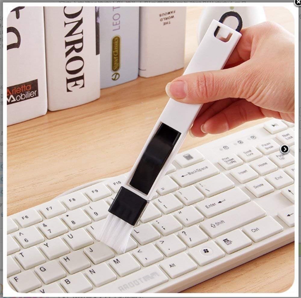Emndr Multipurpose Dust Cleaning Brush for Window Frame, Sliding Window Track, Laptop Keyboard, Car Air Vents with Mini Dust Pan