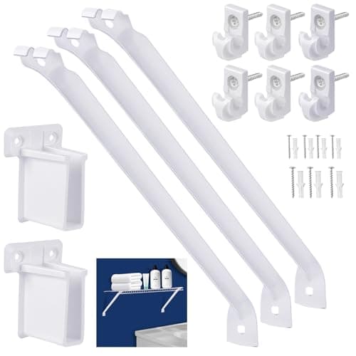 12 Inch Wire Shelf Brackets Set Includes 3Wire Rack Support Brackets 6Wire Shelf Clips and 2End BracketsSuitability for Wardrobe and Wall Bracket Installation 3 12 Inch