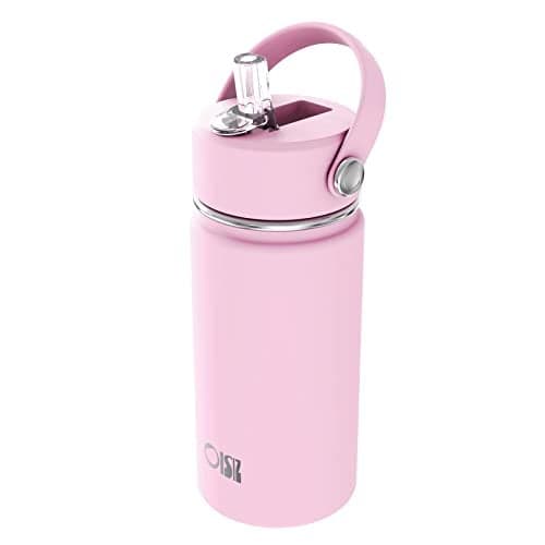 OISIZ Kids Water Bottle with Straw Lid 14oz, Vacuum Insulated 316 Stainless Steel Water Bottles for Kids for School, Leakproof Water Bottle, BPA Free and Keep Cold for 24 Hours