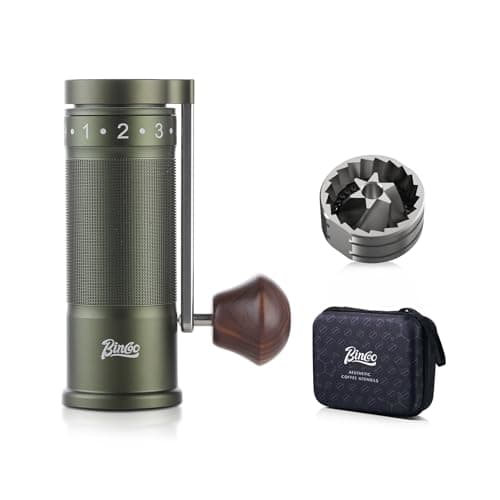 Bincoo Manual Coffee Grinder Manual Foldable Handle Espresso Hand Coffee Grinder BurrCompact and Portable for HomeTravelCampingGreen