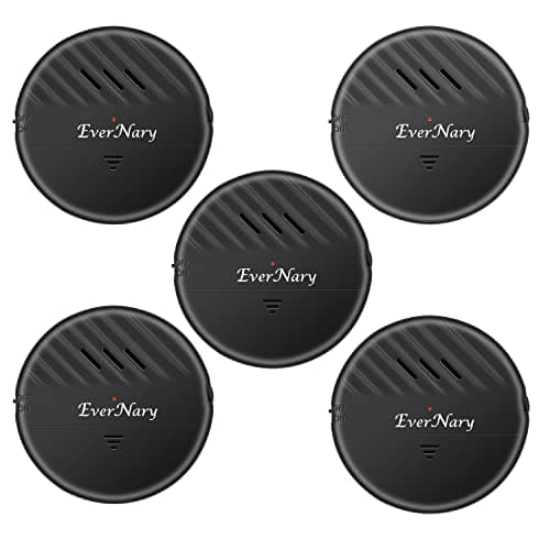 EverNary Window Vibration Alarm,5Pack-125dB Loud Ultra-Slim Anti-Theft Alarm for Door and Window Glass Break Sensor Alert with Adjustable Sensitivity (5, Black)