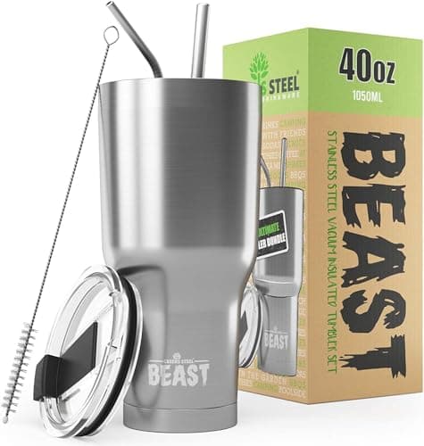 Beast 40 oz Tumbler Stainless Steel Vacuum Insulated Coffee Ice Cup Double Wall Travel Flask Stainless Steel