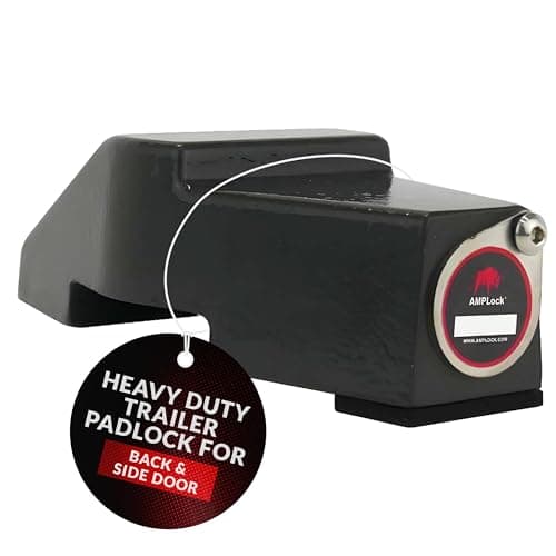 AMPLock - U-PDC02 Barn-Door Style Door Heavy Duty RV Trailer Lock - Patented Anti-Theft Cargo Truck Trailer Locks for Doors, RV Door Enclosed Locks Protection with Push-and-Lock System and Keys
