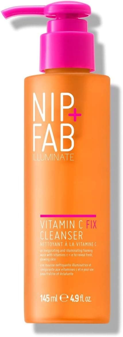 Nip Fab Vitamin C Fix Gel Cleanser for Face Brightening Hydrating Facial Cleansing Face Wash for Skin Toning 145 ml
