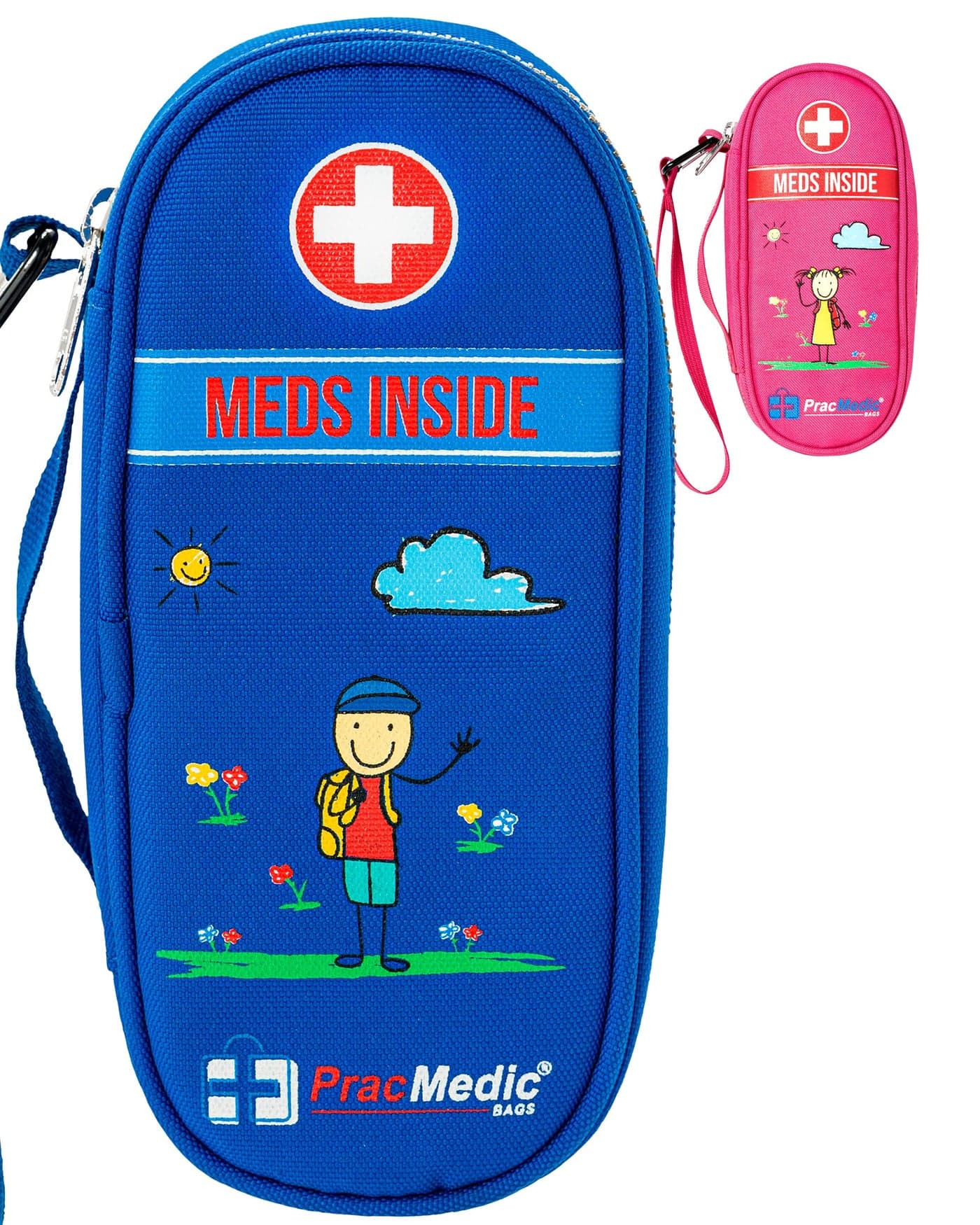 PracMedic Bags Epipen Case Epi pens Carrying Medical Case for Kids Insulated to hold Inhaler Epi Pen Auvi Q Epinephrine Allergies Medication Medicine Bag for Traveling Blue