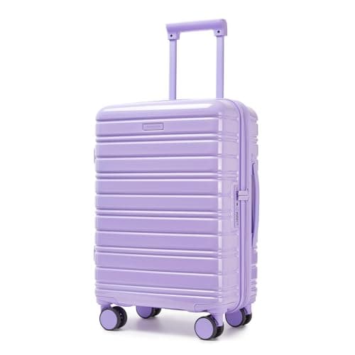 LARVENDER Carry On Luggage 22x14x9 Airline Approved, 20 Inch Expandable PC+ABS Hardside Suitcase Carry On Luggage with Spinner Wheels TSA Lock for Women Men (Lavender)