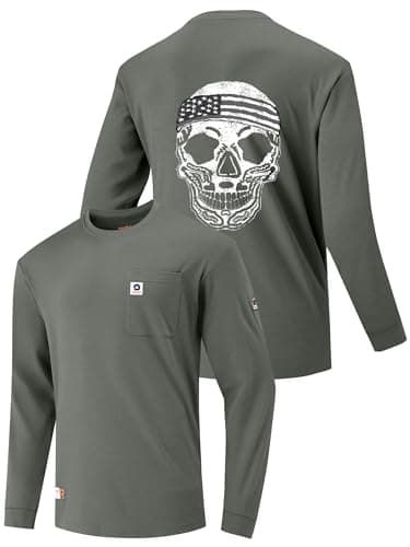 VANDISI FR Shirts for Men 55oz Lightweight Fire Resistant Shirts for Men Long Sleeve NFPA2112CAT2 OliveGray