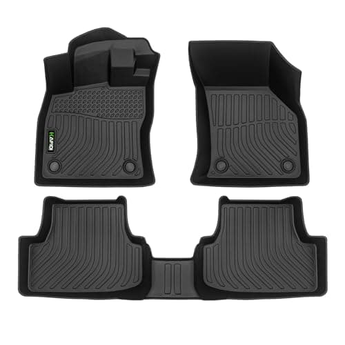 HAFIDI® Floor Mats Fit for 2015-2021 Volkswagen Golf (MK7 & Alltrack & GTI & R) All Weather Protection TPE Car Floor Liners, Fits 1st & 2nd Row Full Set VW Golf Custom Accessories, Black