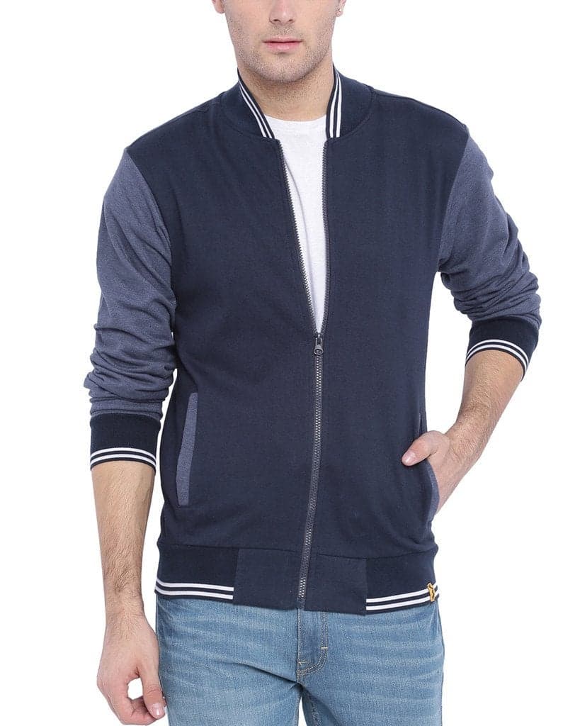 Campus Sutra Men's Cotton Jacket (AW16_HVAR_M_PLN_BUDN_XL, Blue & Denim, X-Large)