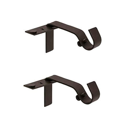 Kenney Fast Fit 5/8" No Measure Curtain Rod Brackets, Oil Rubbed Bronze