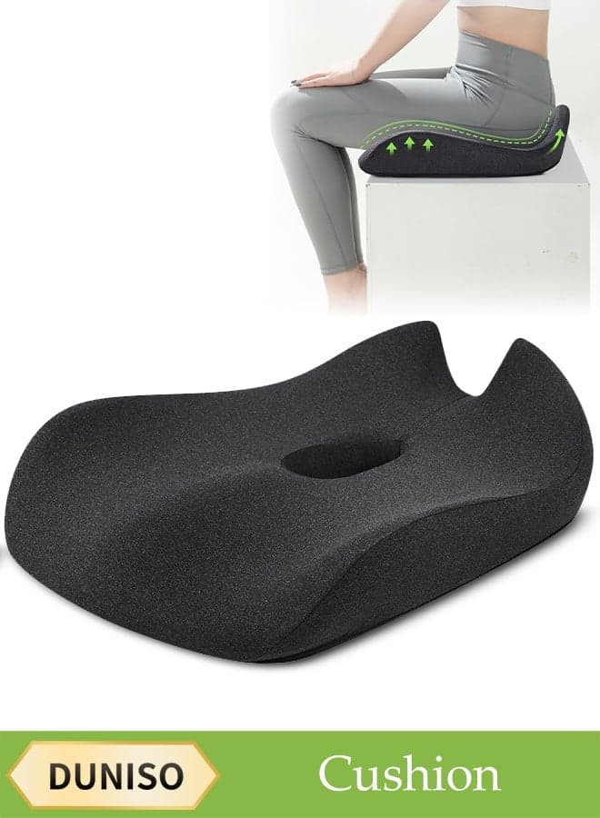 Seat Cushion,Memory Foam Non Slip Chair Cushion,Multi Functional Waist Protection Cushion,Comfortable and Breathable,Removable and Washable,Suitable for Pregnancy, Hemorrhoids, Postpartum, Sciatica,Driving,Work and Home Using,42*42*12CM