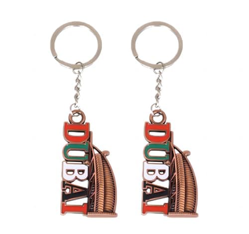 ZENRUIMING 2pcs dubai buildings keychain dubai travel souvenir key chain bag car decoration keychain send friends elders colleagues travel souvenir keychains