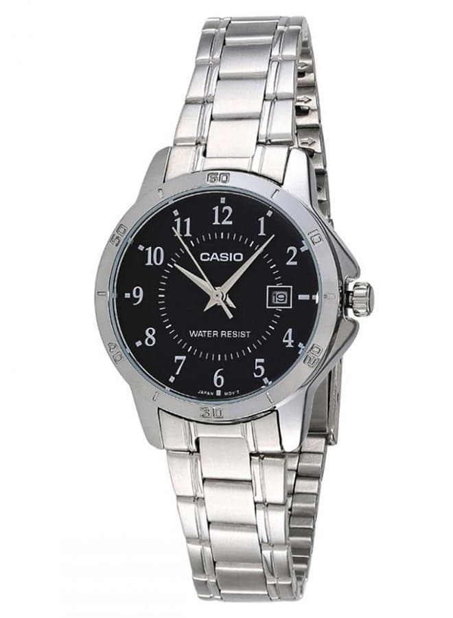Women Stainless Steel Analog Quartz Watch LTP-V004D-1B - 25 mm - Silver