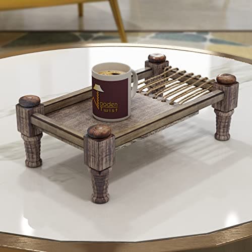 Wooden Twist Weeny Crib Design Decorative Serving Platter for Snacks & Coffee Tray Settings Like Restaurants and Cafes an Excellent Gift Choice for Housewarmings, Weddings, or Any Special Occasion