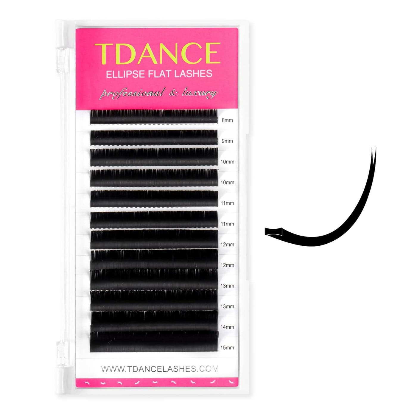 TDANCE Classic Lash Extensions Flat Lashes Eyelash Extensions 015mm CC Curl Ellipse Eyelash Extensions 815mm Mixed Black Matte Individual Lashes Salon UseFlatCC015815mm